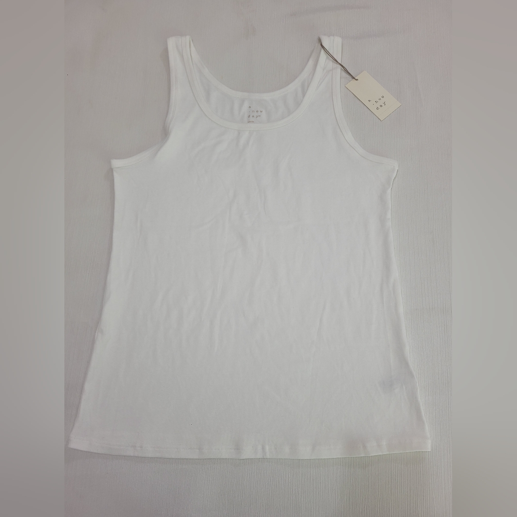 Women's Slim Fit Tank Top In White, Size Large By A New Day